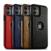 Premium Leather Case For iPhone With Back Window For Apple Logo