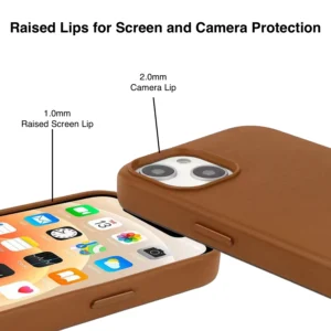Leather Case for iPhone 13 with Raised Lips