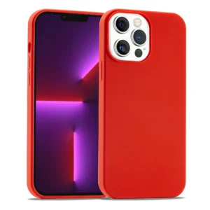 Premium Silicone Crimson Red Color Case for iPhone 13 Pro