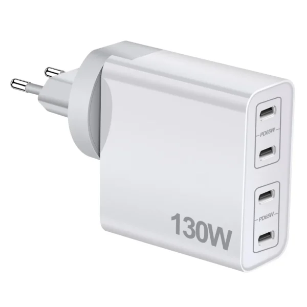 130w four USB-C Port Power Adapter with dual 65w charger